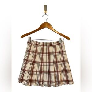 Aerie Pleated Plaid Mini Skirt